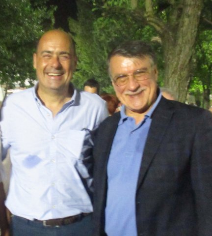 Nicola Zingaretti e Claudio Bragaglio 4 agosto Festa Valverde 2018 Botticino BS